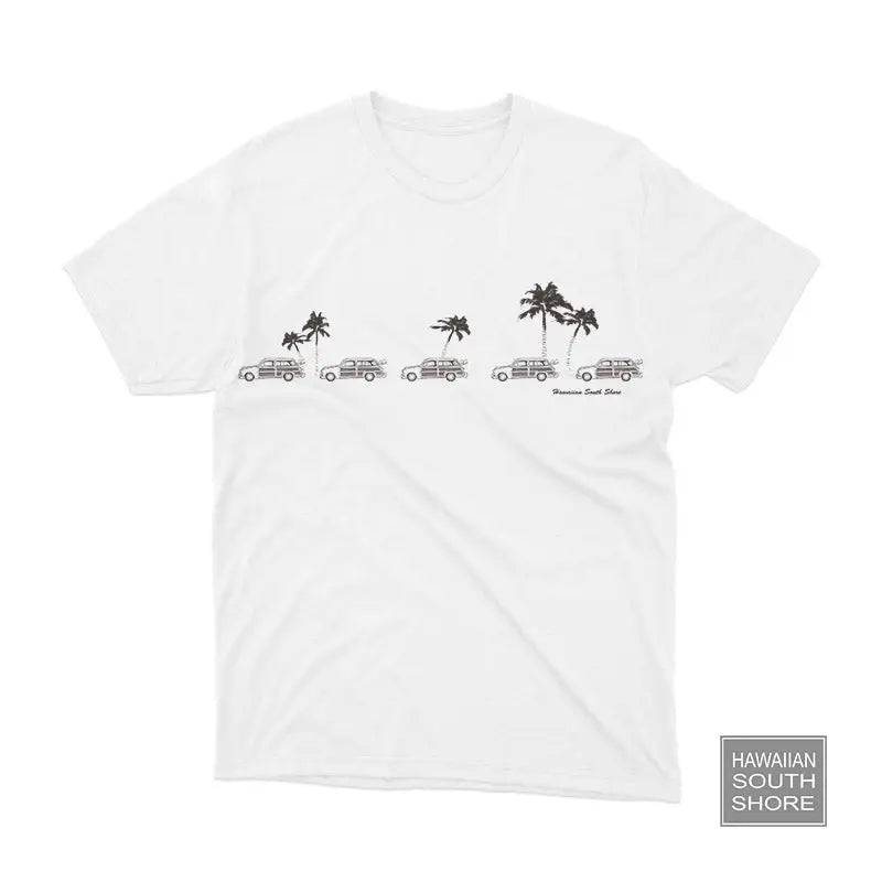 HawaiianSouthShore  Car & Palm Tee Made in Hawaii S-2XL White - CLOTHING - [Surfboards Surf Shop and Clothing Boutique Honolulu]