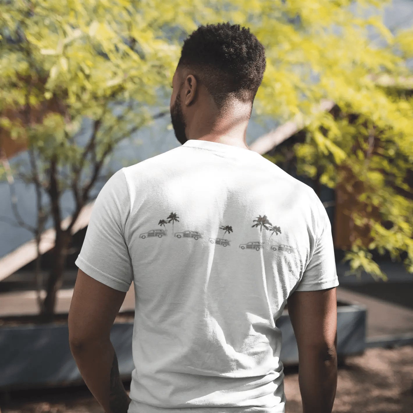 HawaiianSouthShore  Car & Palm Tee Made in Hawaii S-2XL White - CLOTHING - [Surfboards Surf Shop and Clothing Boutique Honolulu]