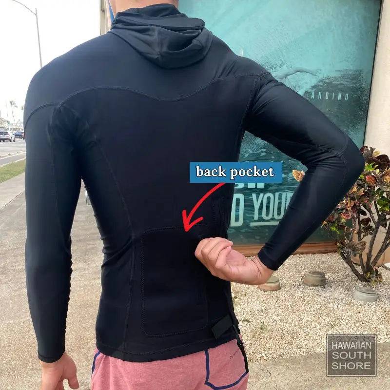 HawaiianSouthShore HYBRID WETRASH Hoodies with Back Pocket Longsleeves (Small-2XLarge) Black - CLOTHING - [Surfboards Surf Shop and Clothing Boutique Honolulu]