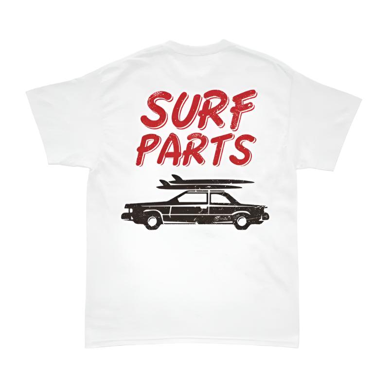 HawaiianSouthShore SURF PARTS Made in Hawaii S-2XL White Red - CLOTHING - [Surfboards Surf Shop and Clothing Boutique Honolulu]