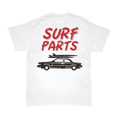 HawaiianSouthShore SURF PARTS Made in Hawaii S-2XL White Red - CLOTHING - [Surfboards Surf Shop and Clothing Boutique Honolulu]