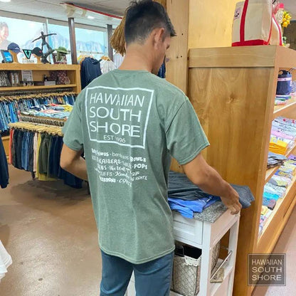 HawaiianSouthShore SURFPOINT Made in Hawaii M-2XL Military Green White - CLOTHING - [Surfboards Surf Shop and Clothing Boutique Honolulu]