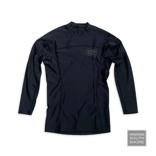 HawaiianSouthShore UPF50 Rashguard Fitted (XSmall-2XLarge) Longsleeves Black - CLOTHING - [Surfboards Surf Shop and Clothing Boutique Honolulu]