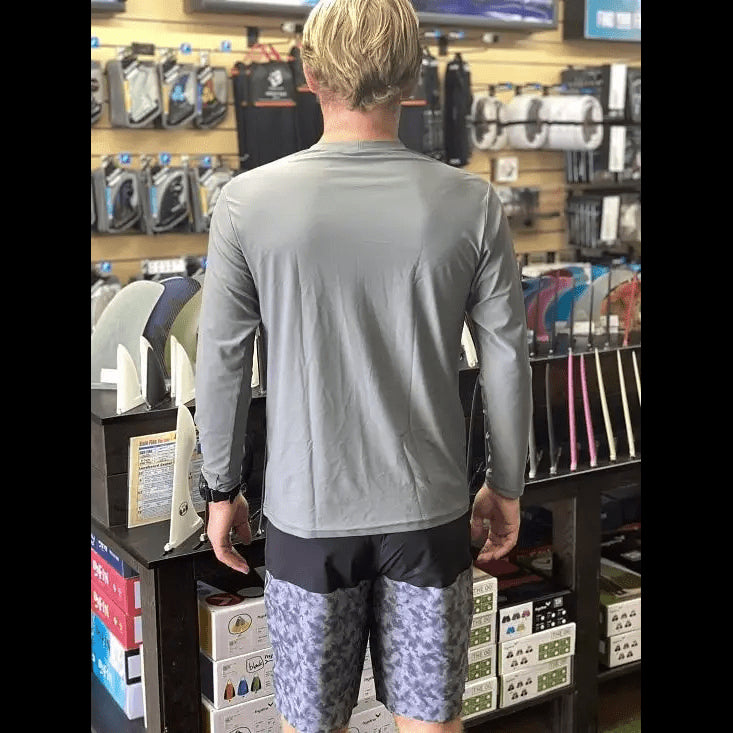 HawaiianSouthShore UPF50 Rashguard Loosefit (Small-2XLarge) Longsleeves Grey - CLOTHING - [Surfboards Surf Shop and Clothing Boutique Honolulu]