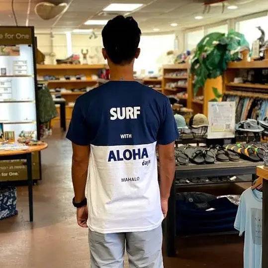 HWNSS AD Shaka Made in Hawaii S-2XL White Navy - CLOTHING - [Surfboards Surf Shop and Clothing Boutique Honolulu]