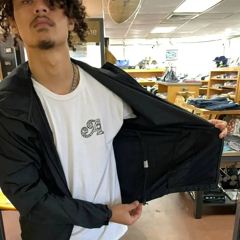 HWNSS Windbreaker Jacket Black - CLOTHING - [Surfboards Surf Shop and Clothing Boutique Honolulu]