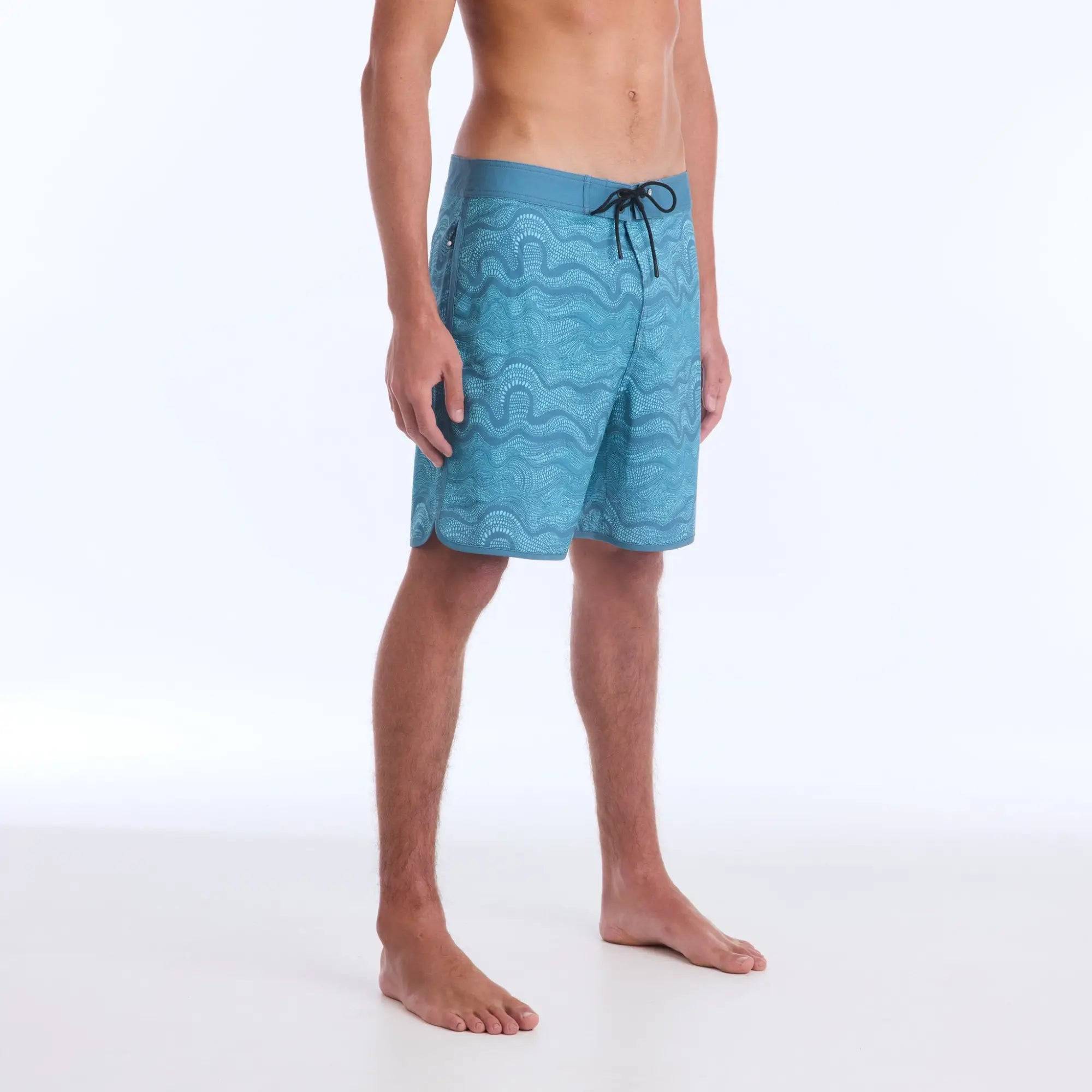 IPD Boardshorts Daze HI 83 Fit 18" Slate Blue - CLOTHING - [Surfboards Surf Shop and Clothing Boutique Honolulu]