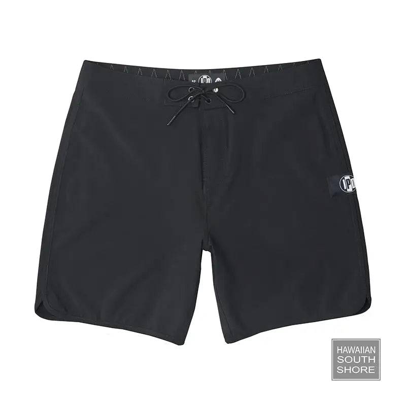 IPD Boardshorts Solid Scallop HI 83 Fit 18" Black - CLOTHING - [Surfboards Surf Shop and Clothing Boutique Honolulu]