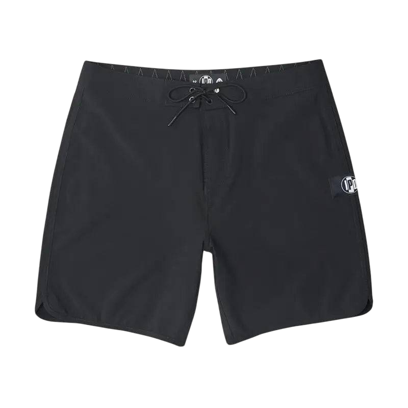 IPD Boardshorts Solid Scallop HI 83 Fit 18" Black - CLOTHING - [Surfboards Surf Shop and Clothing Boutique Honolulu]