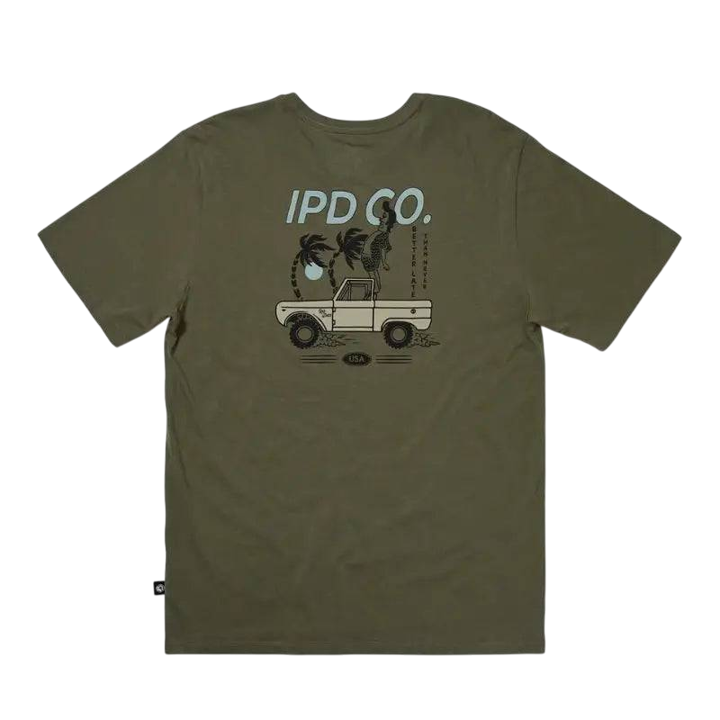 IPD T-Shirt Better Late Than Never Small-XLarge Olive - CLOTHING - [Surfboards Surf Shop and Clothing Boutique Honolulu]