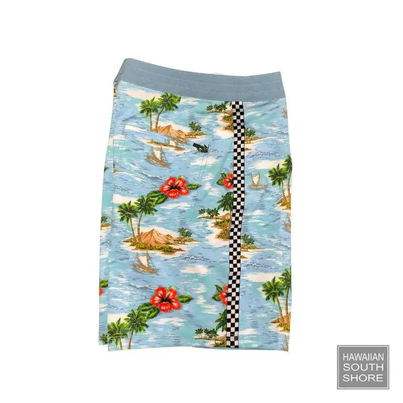 HawaiianSouthShore x Island 18 Inches Boardshorts Racer Blue - CLOTHING - [Surfboards Surf Shop and Clothing Boutique Honolulu]