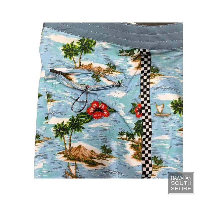 HawaiianSouthShore x Island 18 Inches Boardshorts Racer Blue - CLOTHING - [Surfboards Surf Shop and Clothing Boutique Honolulu]