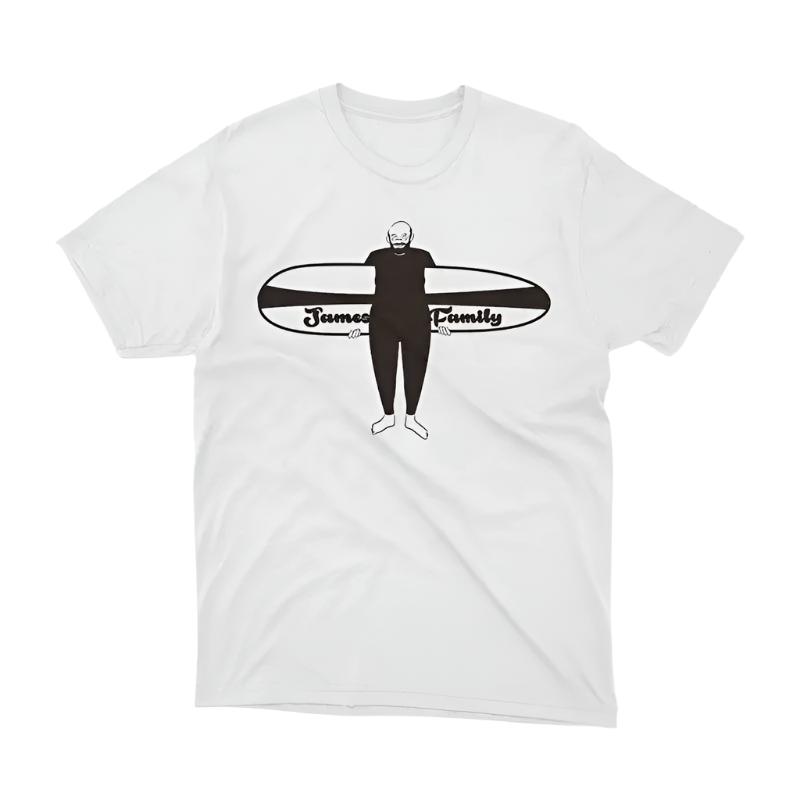 HawaiianSouthShore T-Shirt JAMES SURFER Small-XLarge White Black Color - CLOTHING - [Surfboards Surf Shop and Clothing Boutique Honolulu]