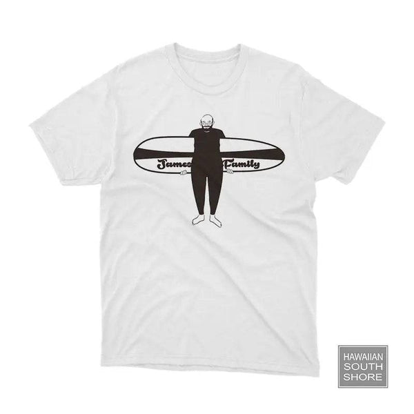 HawaiianSouthShore T-Shirt JAMES SURFER Small-XLarge White Black Color - CLOTHING - [Surfboards Surf Shop and Clothing Boutique Honolulu]