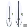 LIGHTSPEED / 5’ 8 X 19.50 2.40 V28.5 Yellow Green Logo FCS II Surfboards Surf Shop and Clothing Boutique Honolulu