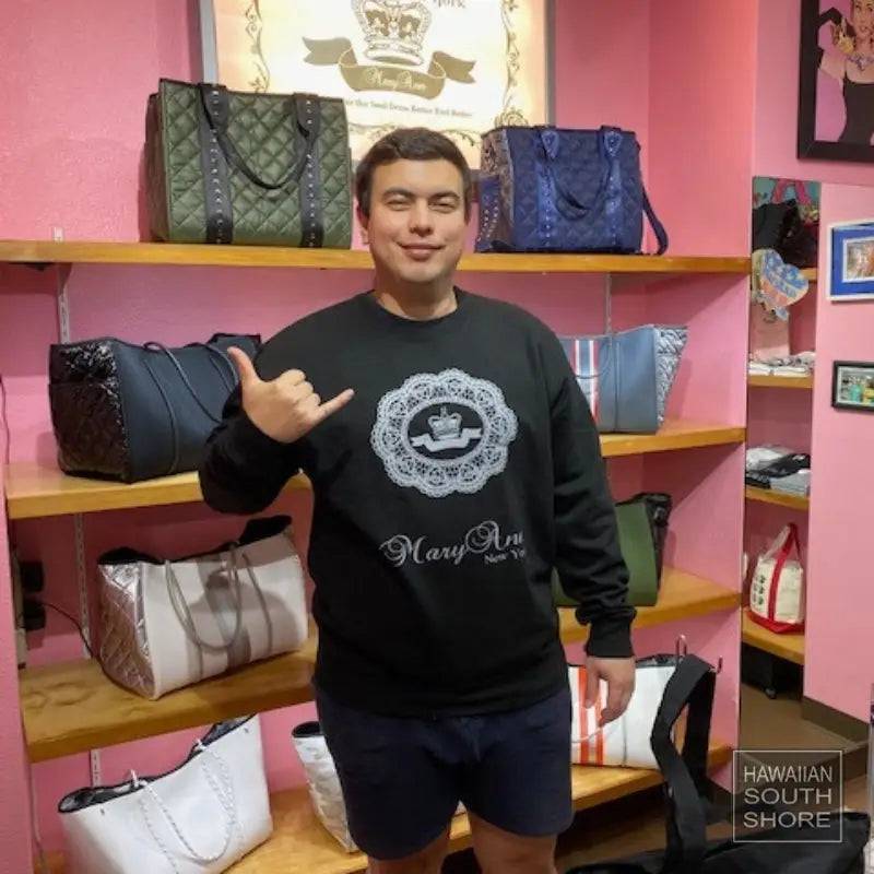 MaryAnn Sweater Crew Small-Large Black Logo - CLOTHING - [Surfboards Surf Shop and Clothing Boutique Honolulu]