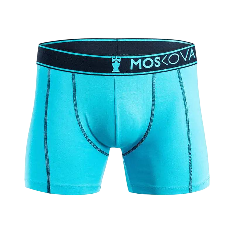 MOSKOVA BOXER M2 Cotton Small-XLarge Cyan Navy - CLOTHING - [Surfboards Surf Shop and Clothing Boutique Honolulu]