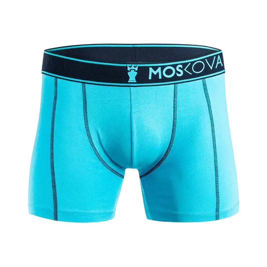 MOSKOVA BOXER M2 Cotton Small-XLarge Cyan Navy - CLOTHING - [Surfboards Surf Shop and Clothing Boutique Honolulu]