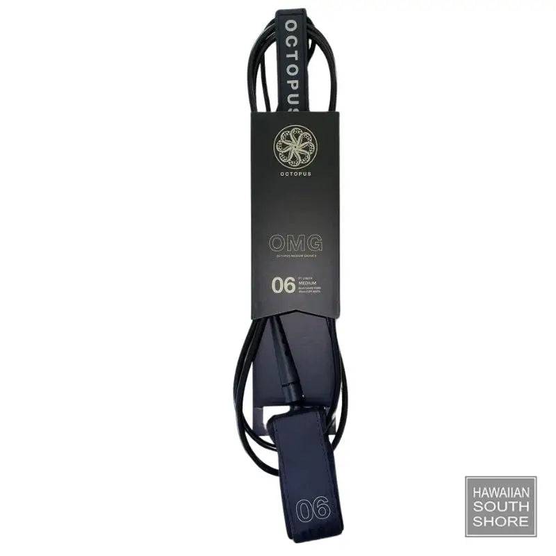 Octopus Leash OMG Hybrid 6' Black - SHOP SURF ACC. - [Surfboards Surf Shop and Clothing Boutique Honolulu]