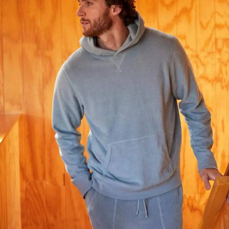 Outerknown Hoodie Hightide Pullover Small-XLarge Ash Blue - CLOTHING - [Surfboards Surf Shop and Clothing Boutique Honolulu]