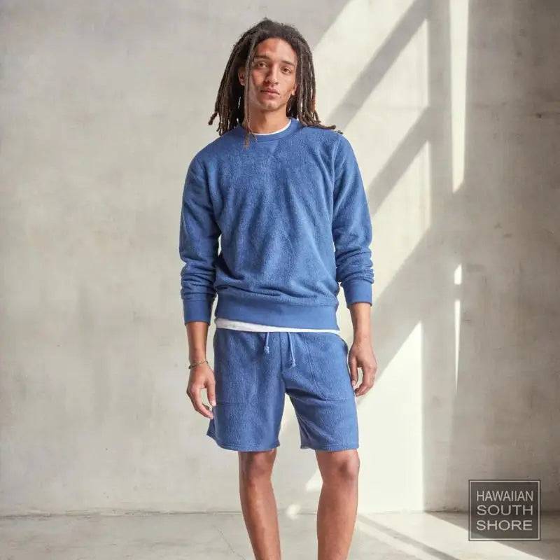 Outerknown sale Mens Small Blue Terry Cloth Pullover Sweater Organic Cotton Blend