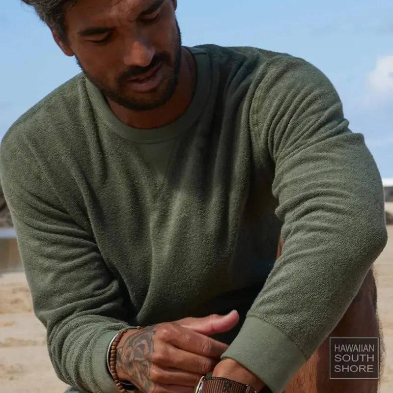 Outerknown Sweater Hightide Small-XXLarge Olive Night - CLOTHING - [Surfboards Surf Shop and Clothing Boutique Honolulu]