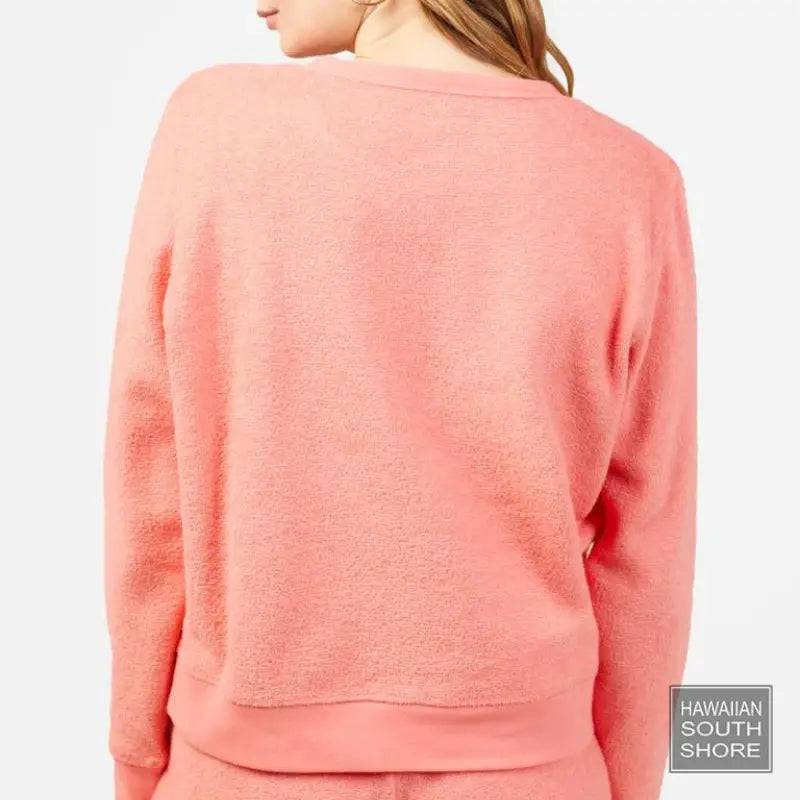 Outerknown Sweater Women's Hightide Crew Small-XLarge Bright Coral - CLOTHING - [Surfboards Surf Shop and Clothing Boutique Honolulu]