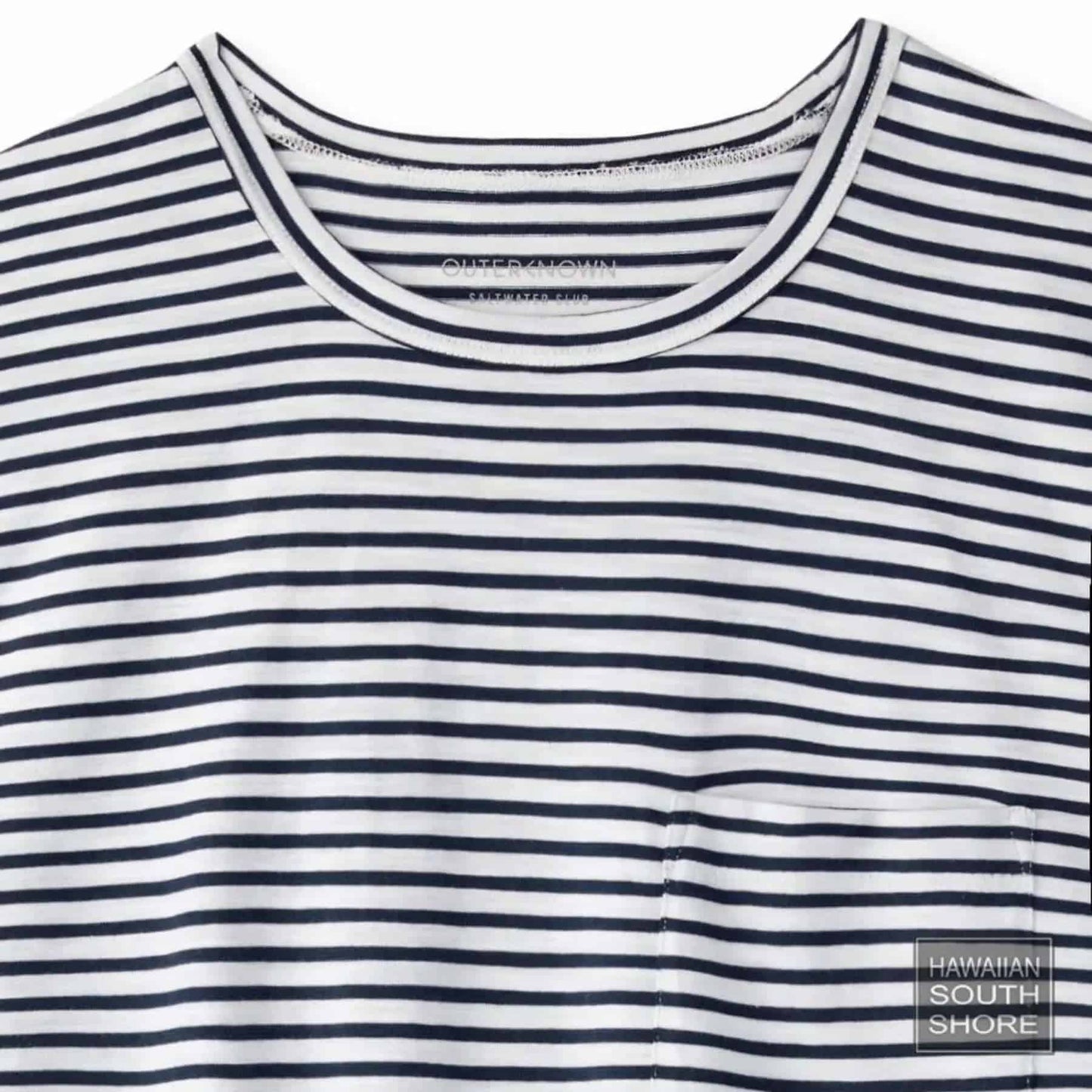 OUTERKNOWN T-shirt Saltwater Slub Pocket Men's XLarge Stripe - CLOTHING - [Surfboards Surf Shop and Clothing Boutique Honolulu]