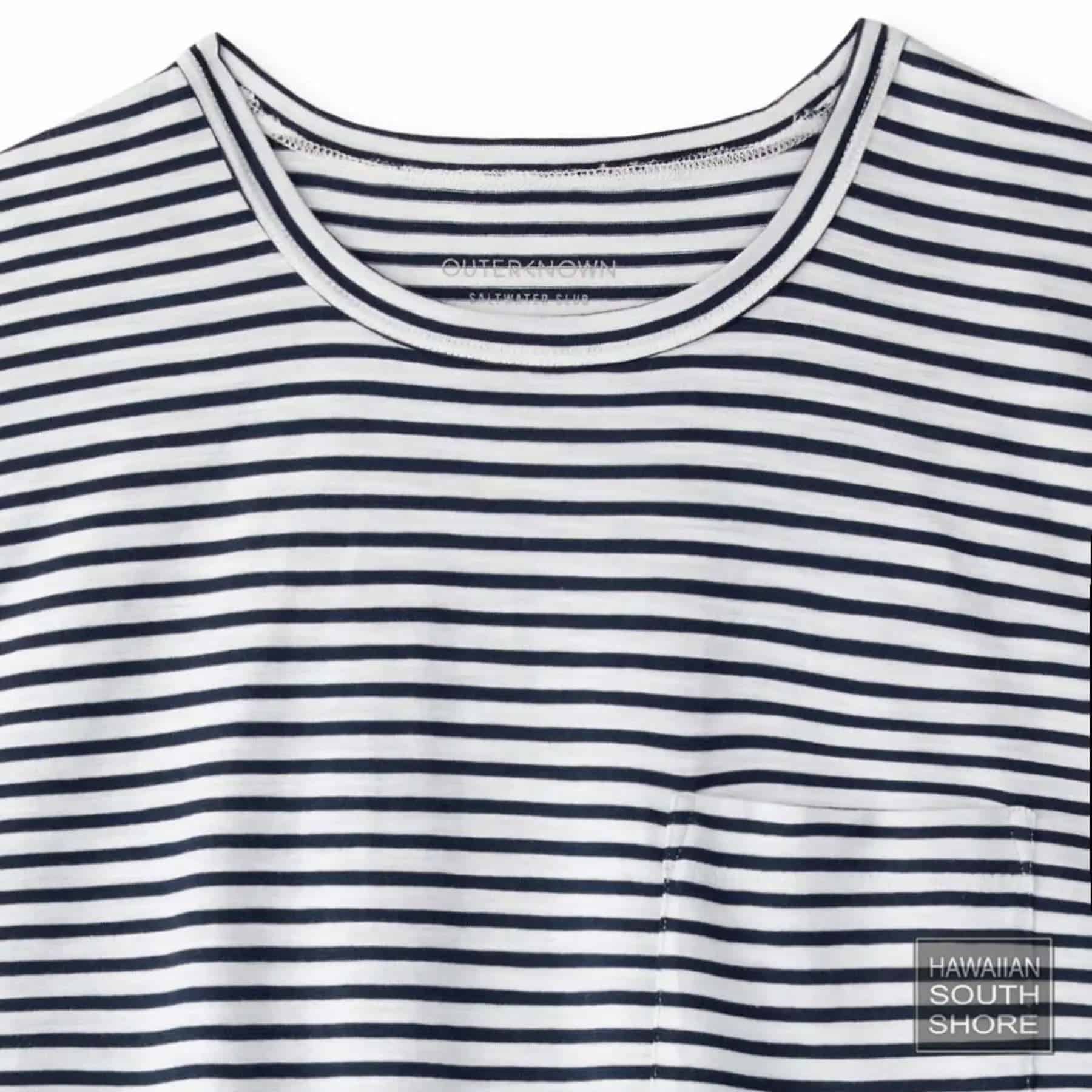 OUTERKNOWN T-shirt Saltwater Slub Pocket Men&#39;s XLarge Stripe - CLOTHING - [Surfboards Surf Shop and Clothing Boutique Honolulu]