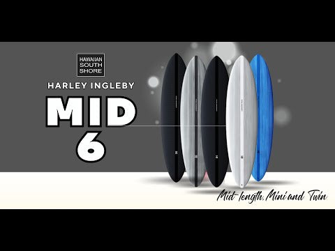 Harley Ingleby MID 6 MINI TWIN (6&#39;10) Twin Fin FCS II Thunderbolt Red Ocean Blue
