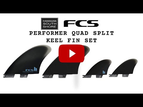 FCS II PERFORMER QUAD SPLIT KEEL FIN SET L-XL BLACK