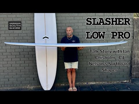 CJ Nelson SLASHER LOW PRO (9'3-9'9) Single Fin Thunderbolt Silver Bright Yellow