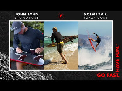 FUTURES John John Florence 3-Fin Signature Scimitar Large Red Carbon