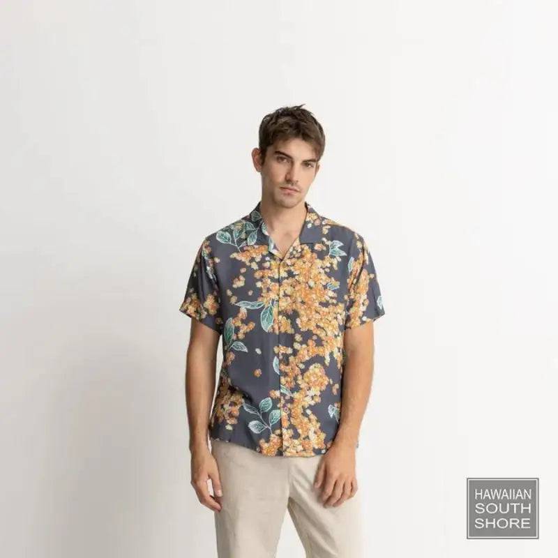 RHYTHM Shirt Isle Floral Cuban (Medium-Large) Dark Navy - CLOTHING - [Surfboards Surf Shop and Clothing Boutique Honolulu]