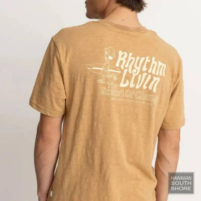 RHYTHM T-Shirt Livin Slub (Small - XLarge) Latte - CLOTHING - [Surfboards Surf Shop and Clothing Boutique Honolulu]