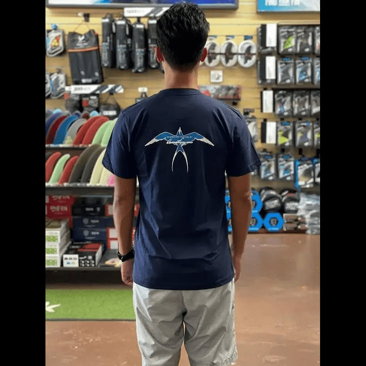 Donald Takayama Tee Blubird Logo Short Sleeve Navy - CLOTHING - [Surfboards Surf Shop and Clothing Boutique Honolulu]