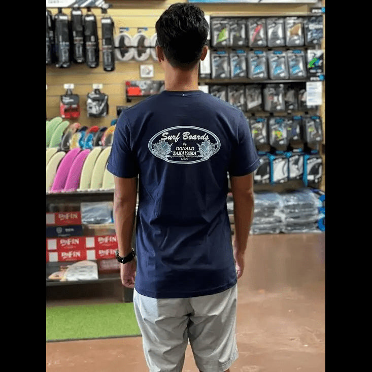 Donald Takayama Tee Oval Logo Short Sleeve Navy - CLOTHING - [Surfboards Surf Shop and Clothing Boutique Honolulu]