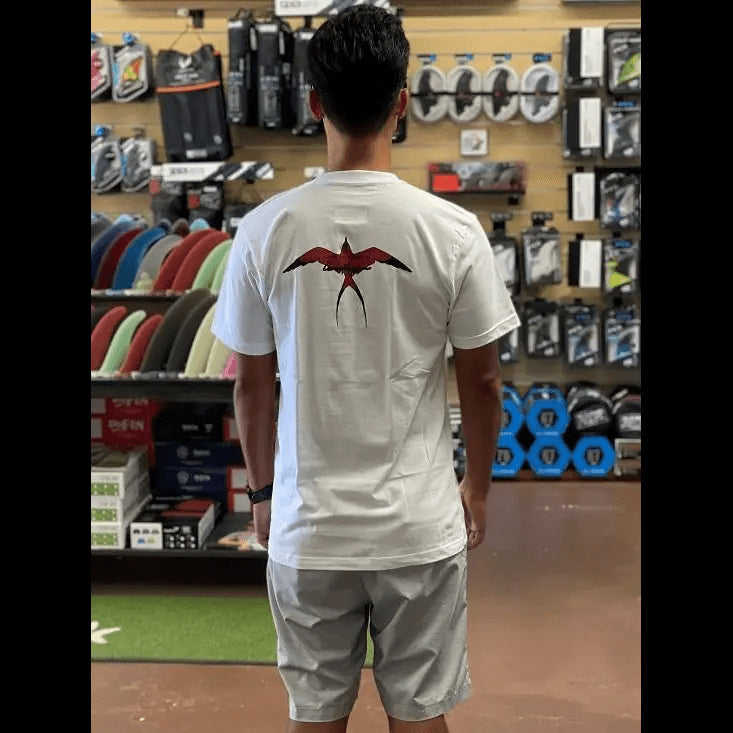 Donald Takayama Tee Redbird Short Sleeve White - CLOTHING - [Surfboards Surf Shop and Clothing Boutique Honolulu]