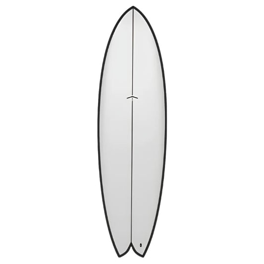 CJ Nelson MILO (6'3-6'9) 3 Fin FCS Thunderbolt Black OFF WHITE/CARBON RAIL - SHOP SURFBOARDS - [Surfboards Surf Shop and Clothing Boutique Honolulu]