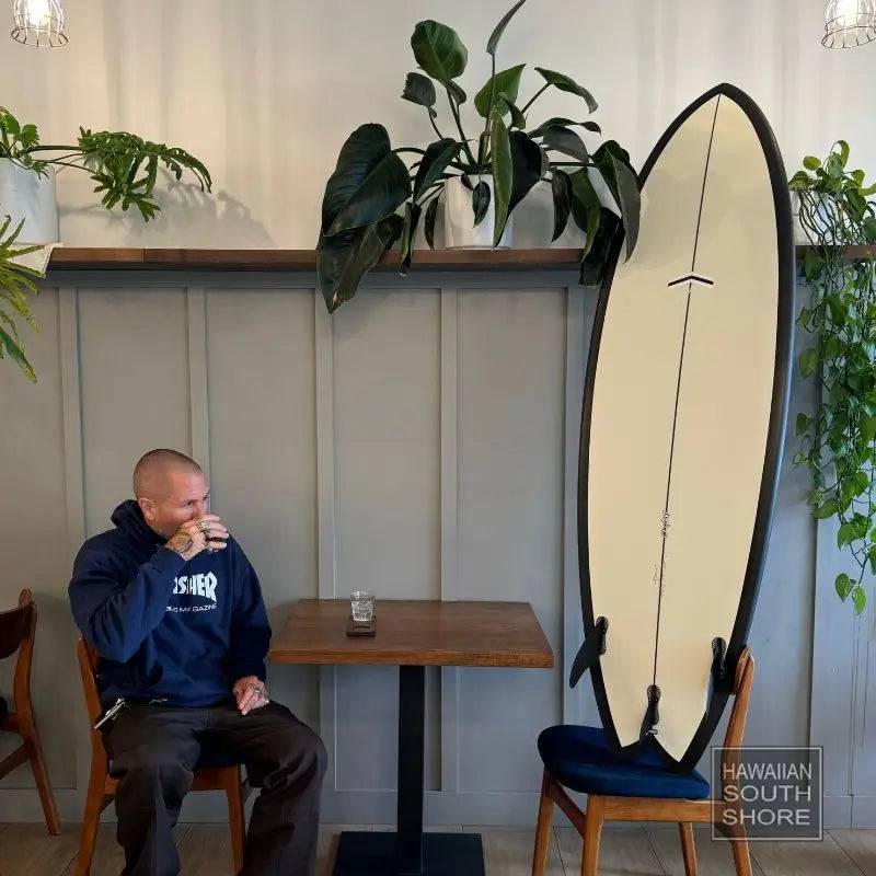 CJ Nelson MILO (6'3-6'9) 3 Fin FCS Thunderbolt Black OFF WHITE/CARBON RAIL - SHOP SURFBOARDS - [Surfboards Surf Shop and Clothing Boutique Honolulu]