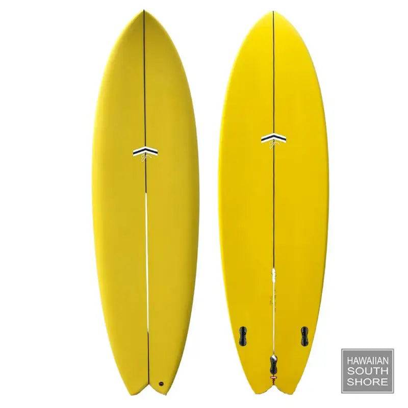 CJ Nelson MILO Fish (6'6) Twin Fin FCS Thunderbolt Red MUSTARD - SHOP SURFBOARDS - [Surfboards Surf Shop and Clothing Boutique Honolulu]