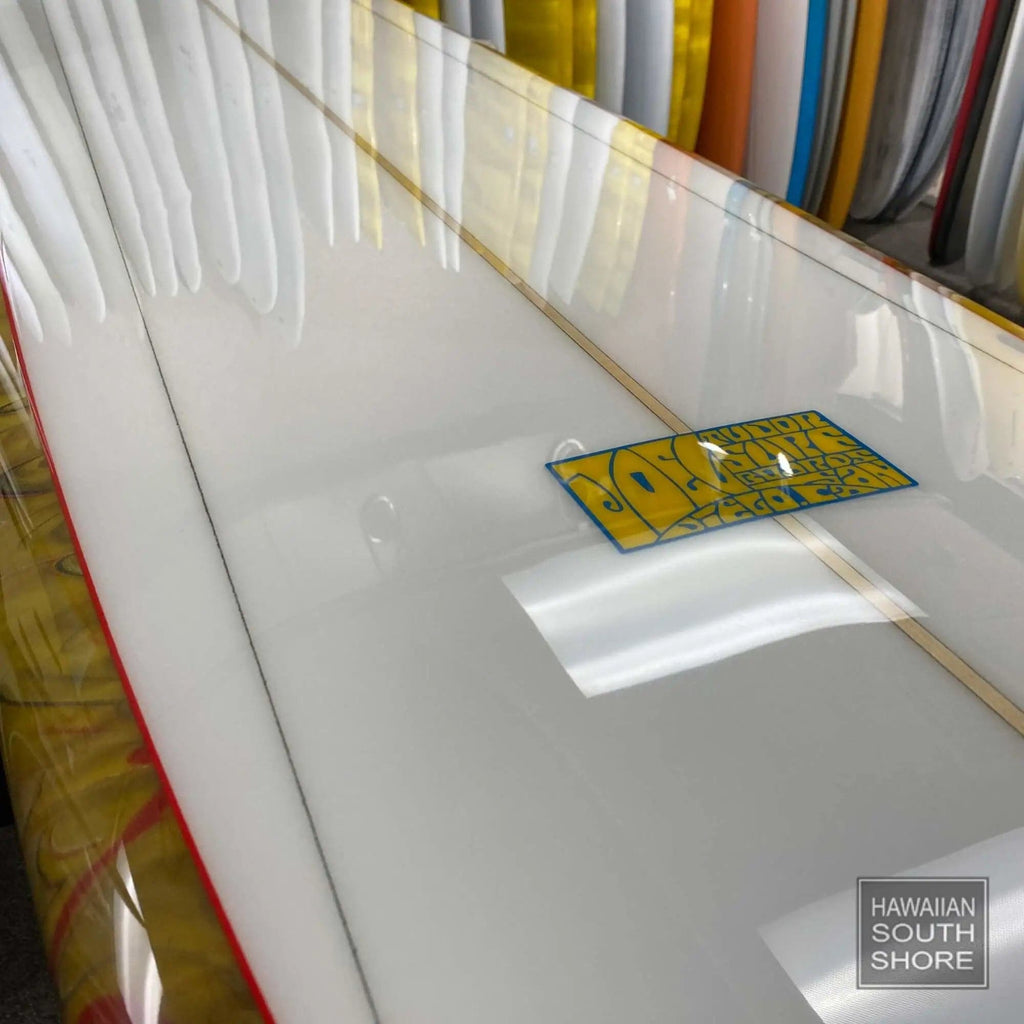 JOEL TUDOR MESSIAH 9'8 Single Fin Kelp w/ Red Yellow Clear Deck - SHOP SURFBOARDS - [Surfboards Surf Shop and Clothing Boutique Honolulu]