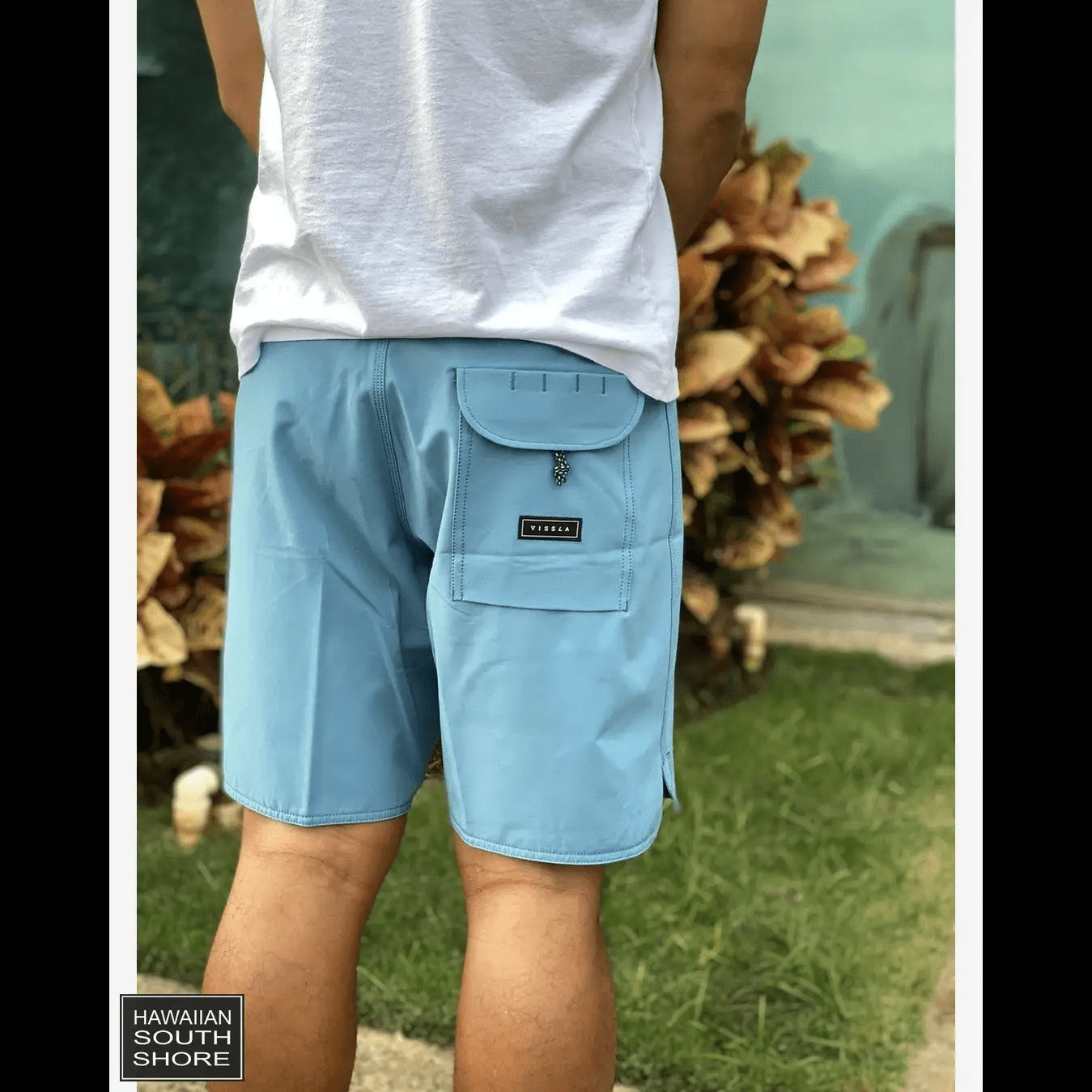 VISSLA Boardshorts Solid Sets 28-33 Breaker Blue Heather Color - CLOTHING - [Surfboards Surf Shop and Clothing Boutique Honolulu]