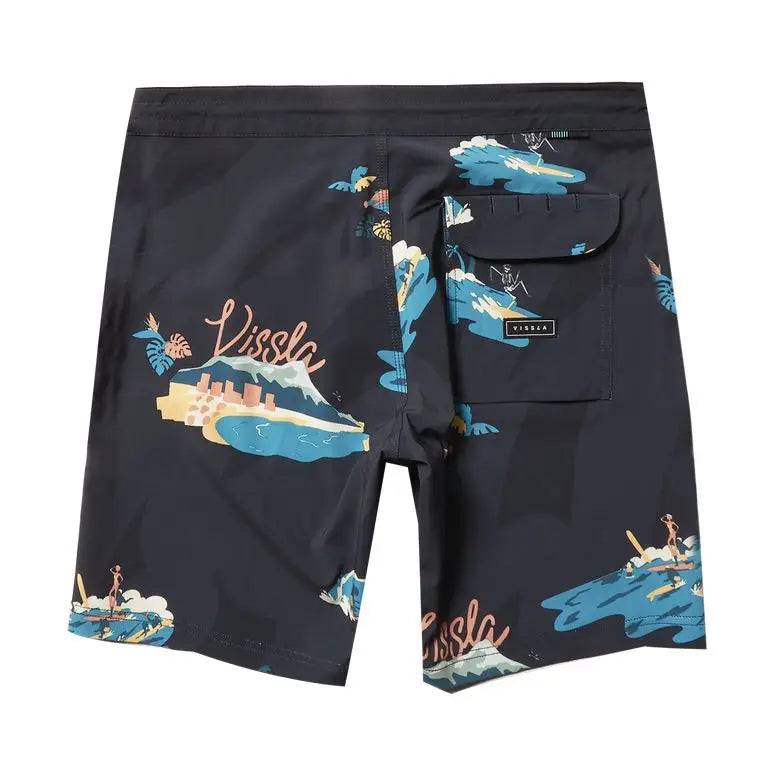 VISSLA Boardshorts Waikikooks 18.5" 30-34 Black - CLOTHING - [Surfboards Surf Shop and Clothing Boutique Honolulu]