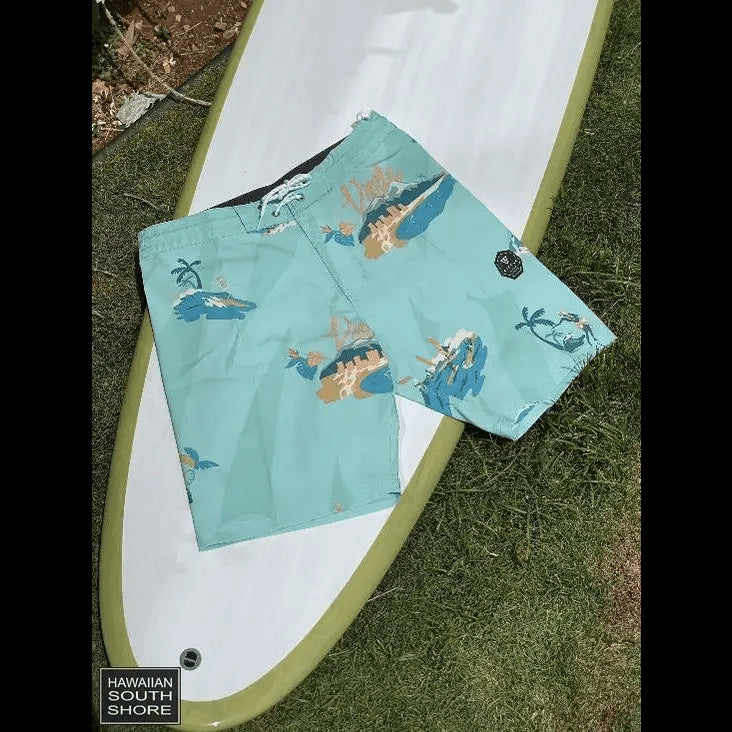 VISSLA Boardshorts Waikikooks 18.5" 31-36 Mint Color - CLOTHING - [Surfboards Surf Shop and Clothing Boutique Honolulu]