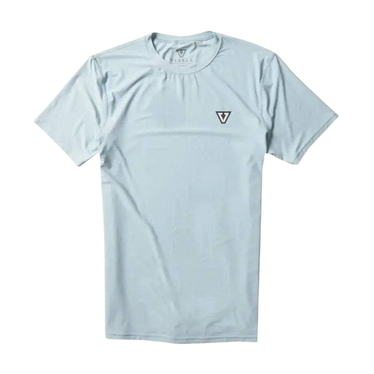 Vissla Rashguard Twisted Eco Short Sleeves Large Coral Blue Heather - CLOTHING - [Surfboards Surf Shop and Clothing Boutique Honolulu]