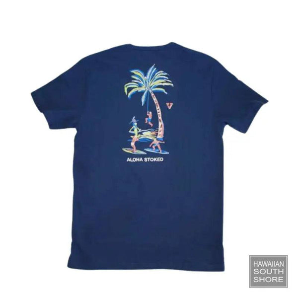 Vissla T-Shirt ALOHA STOKED Small-XLarge Blue - CLOTHING - [Surfboards Surf Shop and Clothing Boutique Honolulu]