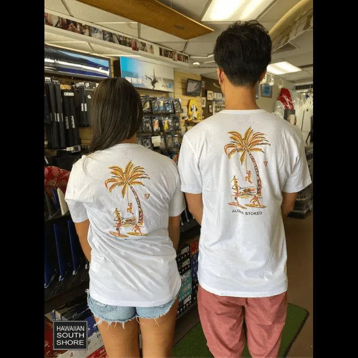 Vissla T-Shirt ALOHA STOKED Small-XLarge White - CLOTHING - [Surfboards Surf Shop and Clothing Boutique Honolulu]