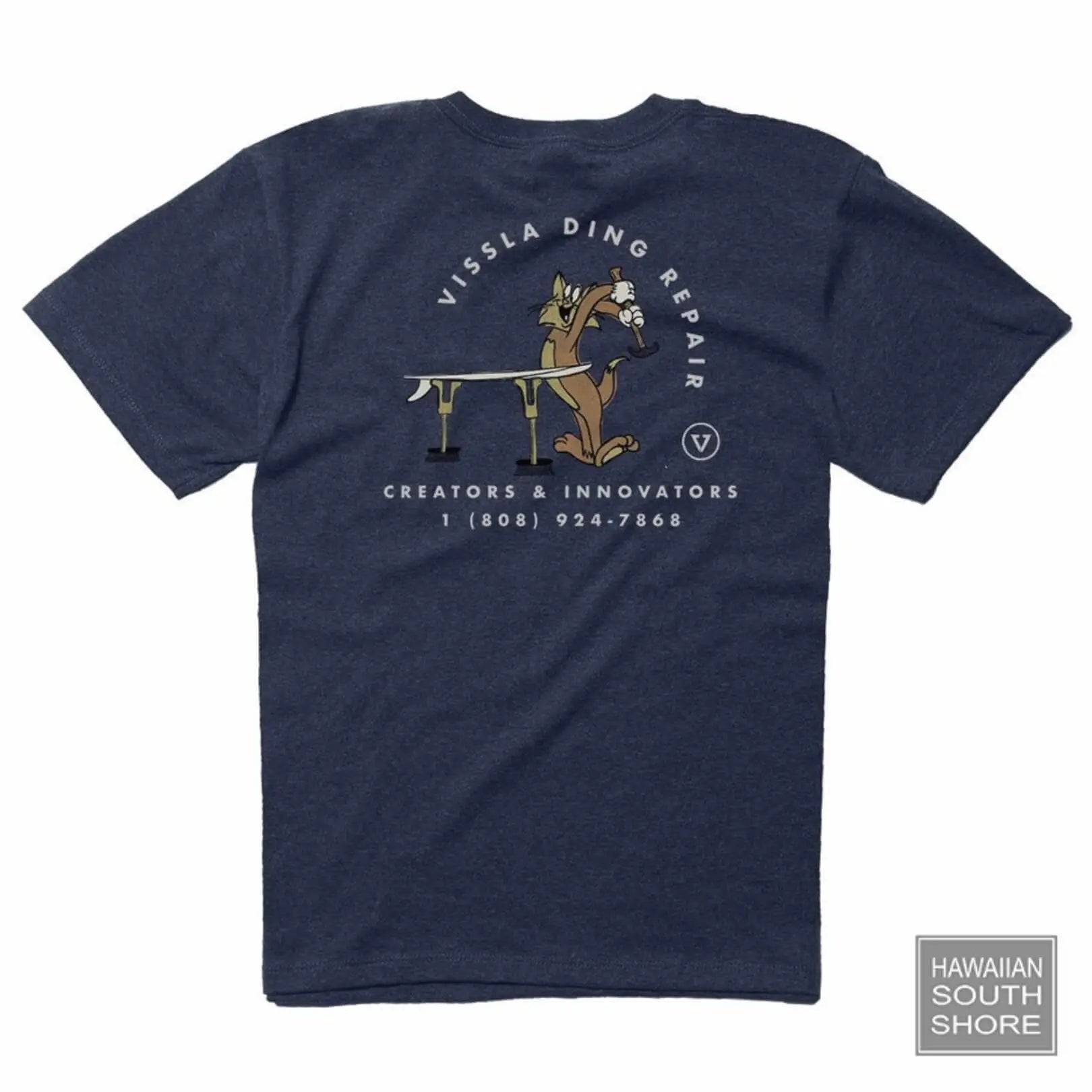 Vissla T-Shirt Creators Cat Youth Small-XLarge Navy Heather - CLOTHING - [Surfboards Surf Shop and Clothing Boutique Honolulu]