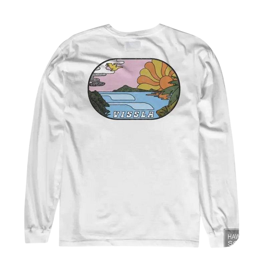 Vissla T-Shirt Portals Men's Long Sleeves Medium-XLarge White - CLOTHING - [Surfboards Surf Shop and Clothing Boutique Honolulu]